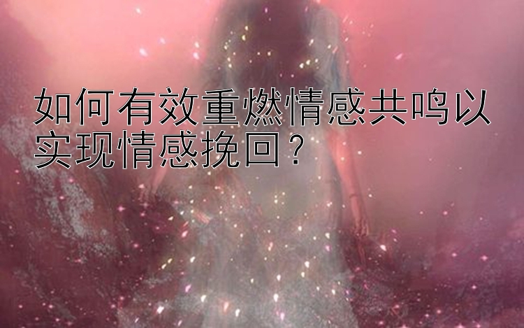 如何有效重燃情感共鸣以实现情感挽回？