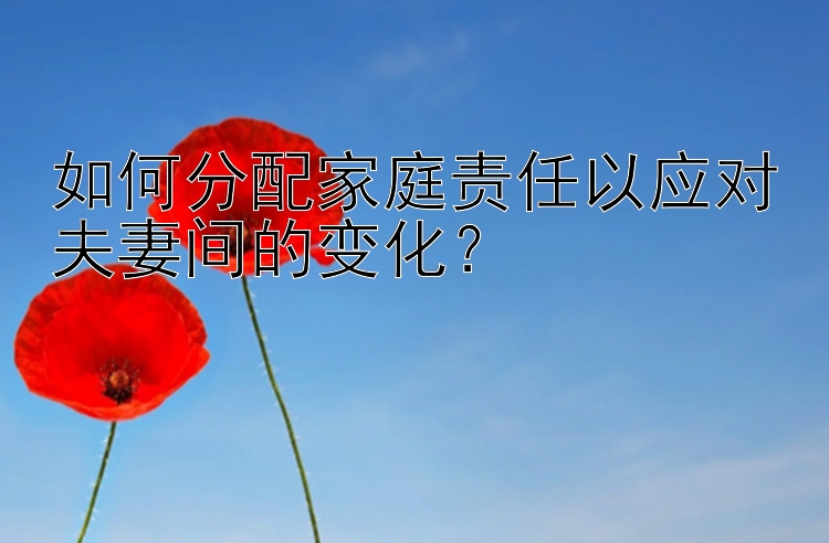 如何分配家庭责任以应对夫妻间的变化？