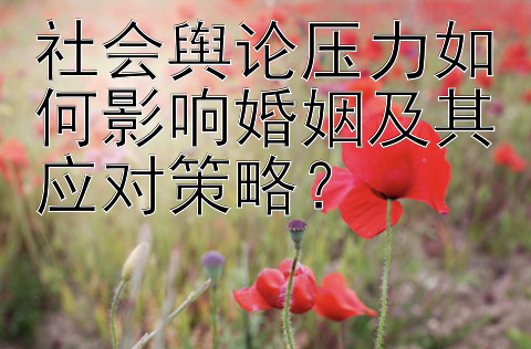 社会舆论压力如何影响婚姻及其应对策略？