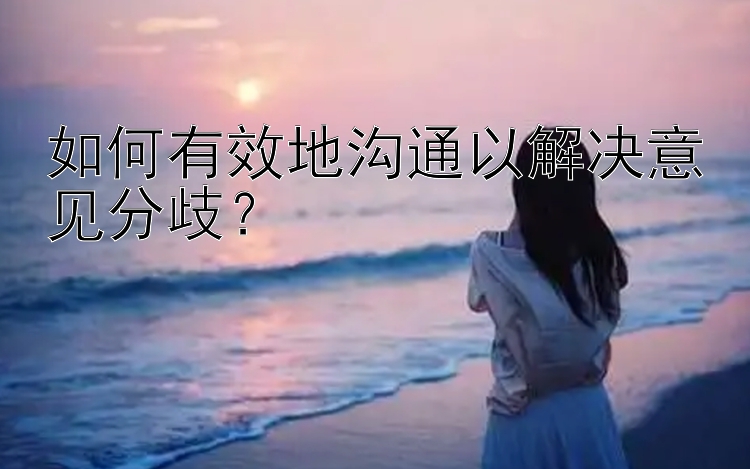 如何有效地沟通以解决意见分歧？