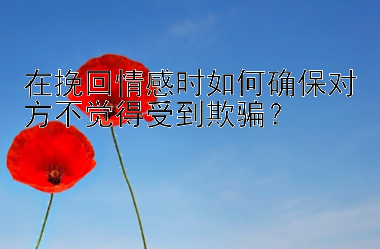 在挽回情感时如何确保对方不觉得受到欺骗？