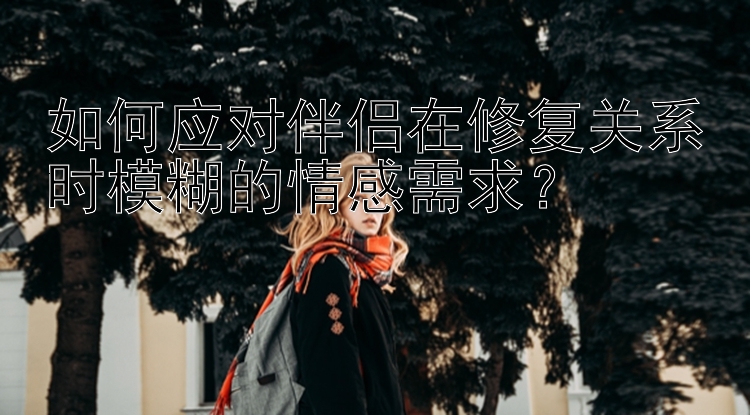 如何应对伴侣在修复关系时模糊的情感需求？