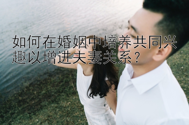 如何在婚姻中培养共同兴趣以增进夫妻关系？