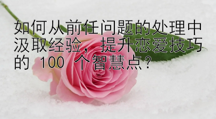 如何从前任问题的处理中汲取经验，提升恋爱技巧的 100 个智慧点？